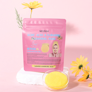 แผ่นทำความสะอาดผิวหน้าผสมโคจิกแอซิดและขมิ้น 40 ชิ้น ช่วยลดเลือนจุดด่างดำ วิตามินซี ขมิ้น ช่วยให้ผิวกระจ่างใส ขัดผิว ผลิตภัณฑ์ OEM - Product Image 2