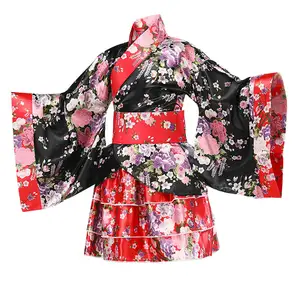 Grosir Piyama Tradisional Jepang Kimono Kostum Cosplay Gaun Bunga untuk Anak-anak