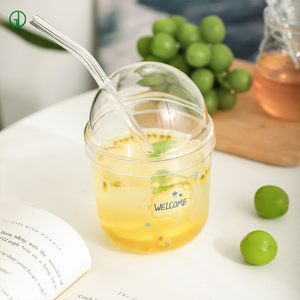 Calcomanías personalizadas Taza de café Iced American Coffee Glass Sublimation Boo BA Cup Summer Office Home Glass Water Cup con tapa y pajita - Product Image 3