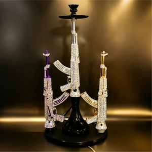 Cachimba AK Diamond de 78 cm con diamantes de imitación, shisha de lujo con una sola manguera y base de cristal, para fumar en bares, clubes, hogares y campamentos, ¡venta de fábrica! - Product Image 3