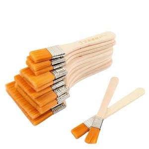 Hot Sale Wooded Handle Nylon Hair Board Brush Yellow Hair/White Hair Flat Head Paint Brush 1#-12# 12 models available