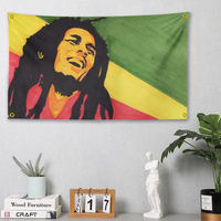 Drapeau en polyester Marley très résistant, pour les amateurs de musique reggae, décoration intérieure et extérieure, 3x5 pieds