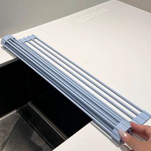 Panier de vidange pliable en silicone pour <span class=keywords><strong>évier</strong></span> de cuisine, grille de drainage enroulable pour comptoir - Product Image 4