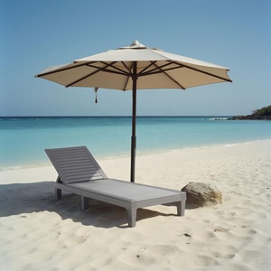 Chaise longue grise réglable en 5 positions, imperméable, légère, pour utilisation en extérieur, piscine, pelouse, en plastique - Product Image 2