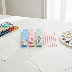 Ensemble de 7 pinceaux d'art verts de haute qualité Giorgione, pinceaux de précision pour <span class=keywords><strong>aquarelle</strong></span>, <span class=keywords><strong>gouache</strong></span> <span class=keywords><strong>et</strong></span> acrylique - Product Image 2