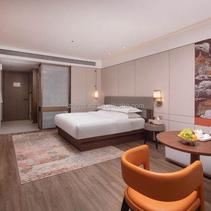 Cama de Hotel Estándar de 3 Estrellas, Precio Económico al por Mayor, Cama Tapizada Personalizable Tamaño King/Queen con Mesita de Noche, Cabecera y Otomana - Product Image 5