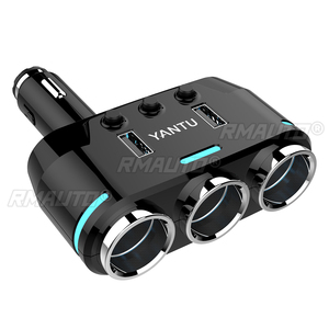 YANTU <b>12V</b>-24V Car Power <b>Socket</b> Car Charger 2USB Charging Port 3.1A QC3.0 Fast Charger Cordless - Product Image 1