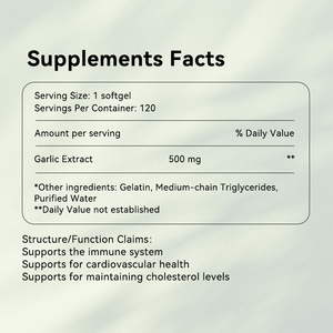 Capsule d'extrait d'huile d'ail Supplément naturel organique sain à base de plantes Vegan Detox boost Immunité Fit Intestinal Colon Softgel - Product Image 2
