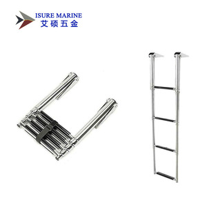 Échelle de bateau extensible en acier inoxydable 304 à quatre sections pour rénovation et amélioration du pont de bateau, matériel marin - Product Image 3