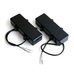 Pastilla para Bajo <span class=keywords><strong>Jazz</strong></span> de 5 Cuerdas, Imán de Alnico (Cubierta Abierta/Cerrada) - Cartón de Acero Japonés, Cable Plateado para Bajo JB - Product Image 2