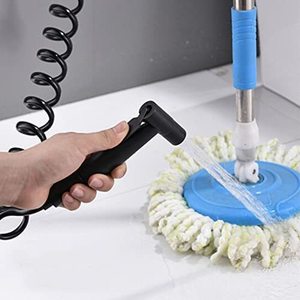 Pistola de ducha para inodoro Bingtao, bidé portátil con boquilla presurizada, pistola de agua de acero inoxidable negro para baño - Product Image 3