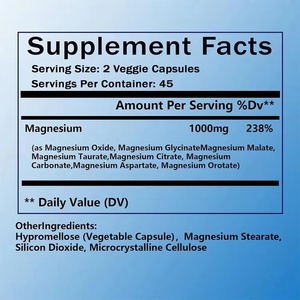 Cápsulas de Magnesio 12 en 1 con Vitaminas y Minerales, 1000mg, Absorción Sinérgica Mejorada, Relajación Muscular - Product Image 4