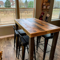 Ensemble de meubles et de chaises modernes en bois pour café, restaurant de restauration rapide, table de café simple