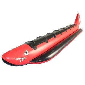 经典设计便携式0.9毫米聚氯乙烯防水布水上运动鲨鱼充气香蕉船