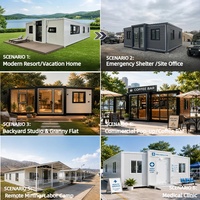 Maison conteneur modulaire étanche en acier à motif bois, 2 chambres, pour extérieur, Tiny Home Villa de luxe Ray-Zen