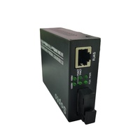 Konverter Media Serat Optik Sopto 1 Fiber 1 UTP SC ke RJ45 FTTH SM 10km 20km 40km 10/100/1000Mbps Hitam