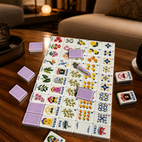 Tuiles de Mahjong Personnalisées de Luxe en Mélamine et Acrylique - Jeu de Société Durable et Écologique, Coffret Cadeau pour Détaillants et Clubs