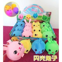 Balles anti-stress en forme de lapin pour adultes, jouet léger pour soulager le stress, jouets sensoriels pour filles, lapin coloré, cadeaux pour paniers de Pâques, en plastique, 7 cm