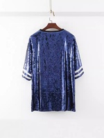 Vente en gros Rugby Game Day Sweatshirt à paillettes Tops Chemises Robes à paillettes décontractées pour femmes