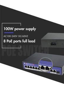 Commutateur PoE 4, 8, 16, 24 ports, 48V 10/100 Mbit/s, 2 ports Uplink 10/100/1000 Mbit/s Gigabit, portée 250 mètres pour caméra CCTV - Vente en gros usine - Product Image 1
