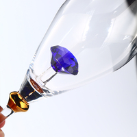 Großhandel Weiß Smokey Grau Kristall Becher Trinkgläser Einzigartige Breite Hüfte Hohe Kerze Stemless Design für Champagner Weinrot