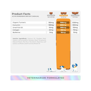 Suppléments de soins de santé pour animaux de compagnie Curcuma Curcumine Soft Chews pour réguler l'inflammation systémique offrent une <span class=keywords><strong>protection</strong></span> antioxydante - Product Image 6