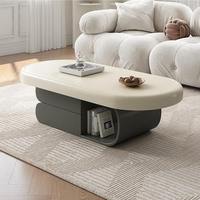 Table basse contemporaine blanche avec étagère de rangement pour salon et maison