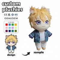 Fabricant de jouets en peluche personnalisés, vente en gros, jouets en peluche personnalisés écologiques, matériaux promotionnels, jouets en peluche à oreilles de chat de dessin animé, anime chibi