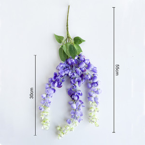 Vignes de glycine artificielles, fleurs artificielles violettes et blanches en plastique, décoration intérieure, décorations pour la maison - Product Image 5