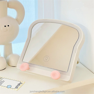 Cheap <strong>Price</strong> Led Mirror Light With Cute <strong>Toast</strong> Design Girls Room Desktop Decoration Makeup Mirror Birthday Present - Product Image 2