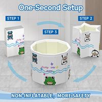 WAVYEASE Baignoire portable pliable légère au design de dessin animé pour tout-petits Installation en une seconde Rangement facile EPE/Plastique/PVC