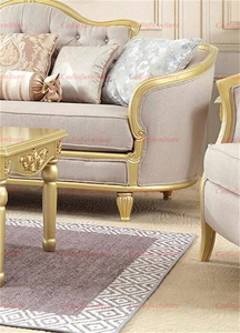 Pháp thiết kế sang trọng Sofa Bộ rắn gỗ vải màu vàng thiết kế sofa 1 + 2 + 3 ghế sofa - Product Image 6