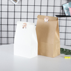 Bolsa de papel de fondo cuadrado, alta y barata, personalizada, <span class=keywords><strong>precio</strong></span> competitivo, promocional, <span class=keywords><strong>grande</strong></span>, blanca, Kraft, SOS, comida, bolsa de papel para <span class=keywords><strong>pan</strong></span> - Product Image 6