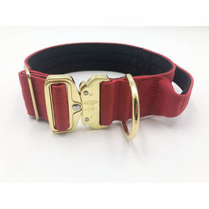 Hersteller Heavy Duty 1,5 Zoll 4-lagiges Nylon gewebe Frosch clip Verstellbarer Metall-D-Ring & Schnalle Haustier Hunde halsband - Product Image 1