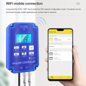 Testeur de qualité de l'eau PH-803W 2-en-1 avec sortie Wi-Fi et relais de puissance, moniteur de pH PH803W, prix usine - Product Image 3