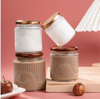 Bocaux en verre cylindriques transparents de 75 ml à 500 ml, design droit avec couvercle hermétique pour colle florale et crème à lait