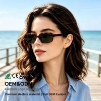 Lunettes de soleil tendance à monture fine imprimé léopard, lunettes de soleil polarisées haut de gamme, protection UV, lunettes de soleil de luxe