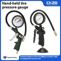 Manomètre numérique portable haute précision pour pneus de voiture avec tête de gonflage et affichage de la pression