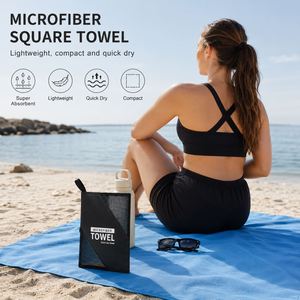 Serviette de sport en microfibre personnalisée avec logo imprimé, séchage rapide, anti-sable, absorbante, idéale pour l'extérieur, la gym et les entraînements, cadeau parfait. - Product Image 2