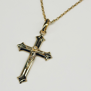 Cruz de oro macizo de 18 quilates, diseño ligero y simple, colgante de joyería permanente, colgantes y dijes finos - Product Image 3