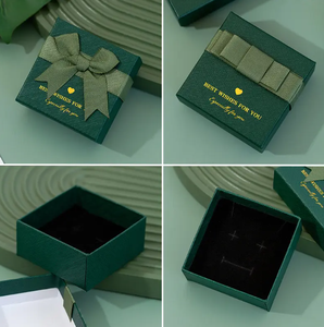 Custom Logo Luxury Cardboard Necklace Jewelry <b>Box</b> Bracelet Ring Earring Pendant Gift <b>Paper</b> Packaging <b>Box</b> Bow Jewelry <b>Storage</b> <b>Box</b> - Product Image 2