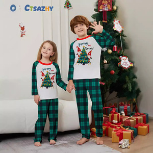 Nouvelle famille ensemble <span class=keywords><strong>de</strong></span> Noël Homewear petit cerf imprimé col rond manches longues pyjama - Product Image 2