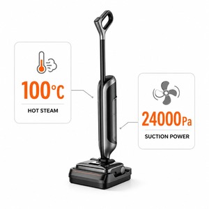 Laveur de sols T500 Pro à stérilisation à l'eau bouillante 100°C, 24 kPa, 180 °   Serpillère intelligente à plat pour nettoyage humide et sec avec double mode de séchage - Product Image 5