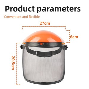 Masque de protection en treillis métallique pour la tonte de pelouse, le jardinage et la désherbage, jaune et orange, 20,5x27cm - Product Image 4