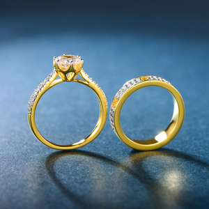 Anillo <span class=keywords><strong>de</strong></span> Compromiso <span class=keywords><strong>de</strong></span> Moda <span class=keywords><strong>para</strong></span> <span class=keywords><strong>Parejas</strong></span>, Chapado en Oro, <span class=keywords><strong>de</strong></span> Latón, Juego <span class=keywords><strong>de</strong></span> 2 Piezas, Regalo <span class=keywords><strong>para</strong></span> Enamorados - Product Image 2