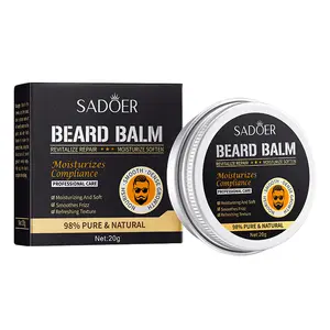 100% conditionneur de barbe naturel hydratant en profondeur et baume à barbe à la cire de barbe plus doux