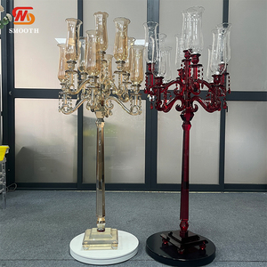 LEDA Wedding Banquets Table Decor Factory New Design <b>Glass</b> <b>Candlestick</b> Crystal Candle Holders - Product Image 1
