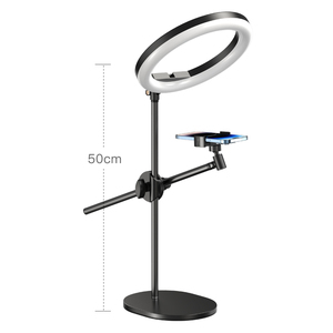 Luce ad Anello per Selfie <span class=keywords><strong>F2</strong></span> 10'' con Supporto per Telefono, Illuminazione per Videoconferenze, Luce Fotografica per Lavoro Remoto e Selfie - Product Image 1