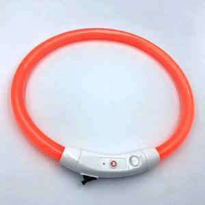 USB 충전식 조명 깜박이 led 애완 동물 고양이 개 칼라 품질 광섬유 소재 - Product Image 2