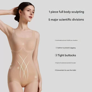 Women's Plus Size Breathable Lace Button Shapewear <b>Bodysuit</b> Set-Spandex/Cotton Material Medium Tummy Control Slimming Design - Product Image 3